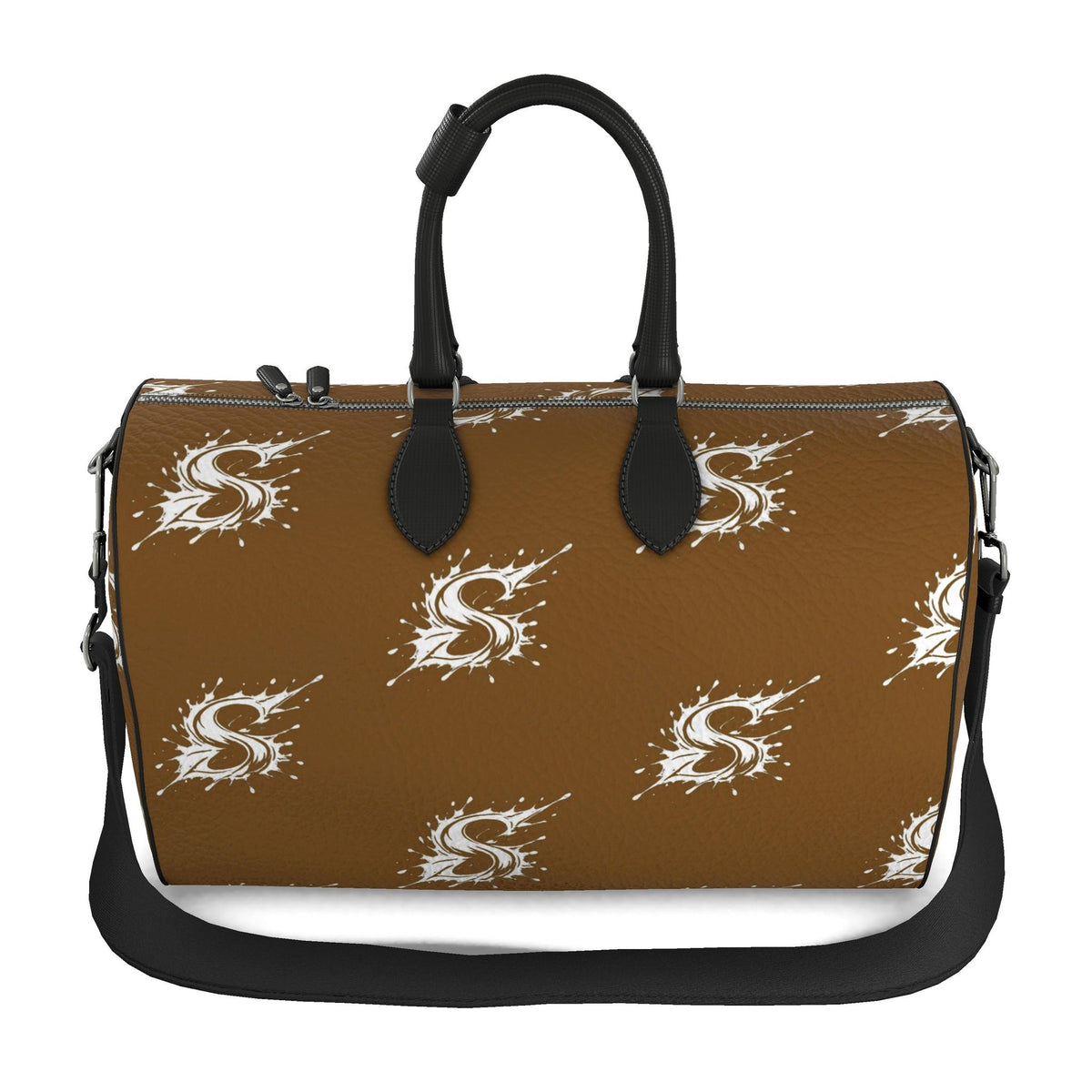 Splashsig Signature Cognac Brown Paint Splash Duffle Bag