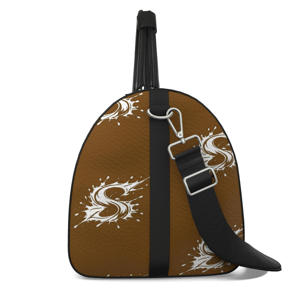 Splashsig Signature Cognac Brown Paint Splash Duffle Bag