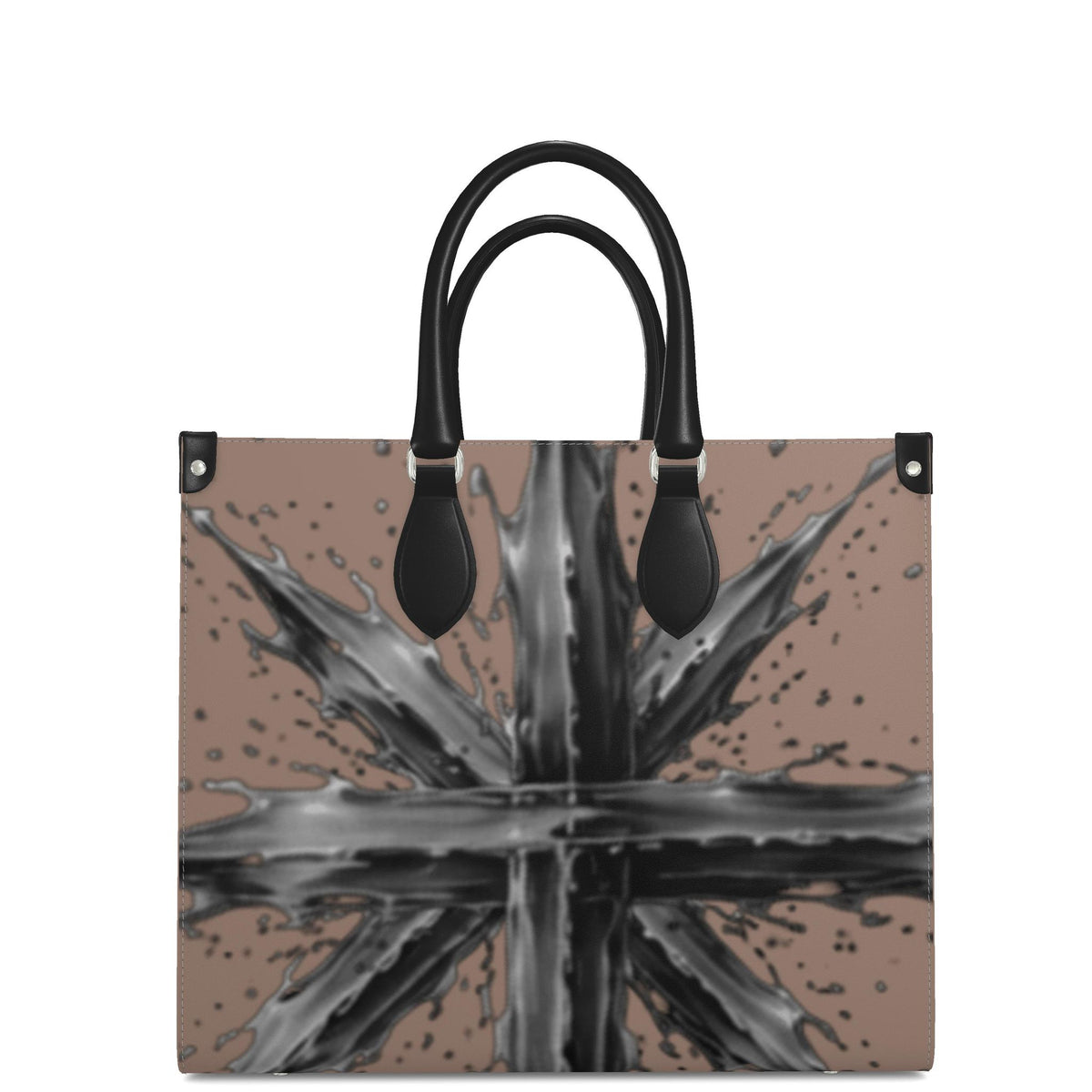 Splashsig Signature Nude Ink Splash Leather Shopper Bag