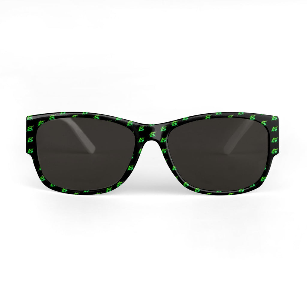 Splashsig Signature Black Neon Green Sunglasses