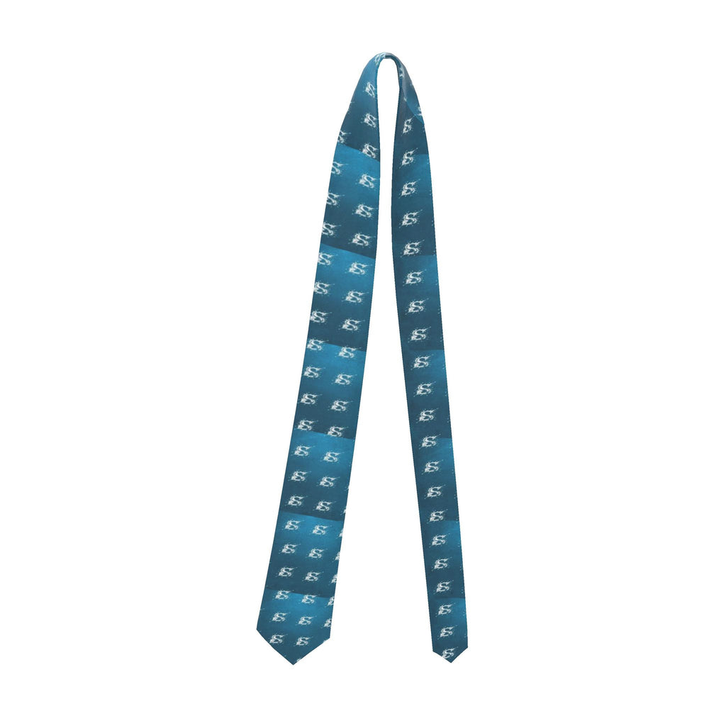 Splashsig Signature Ocean Teal Paint Splash Handmade Silk Tie