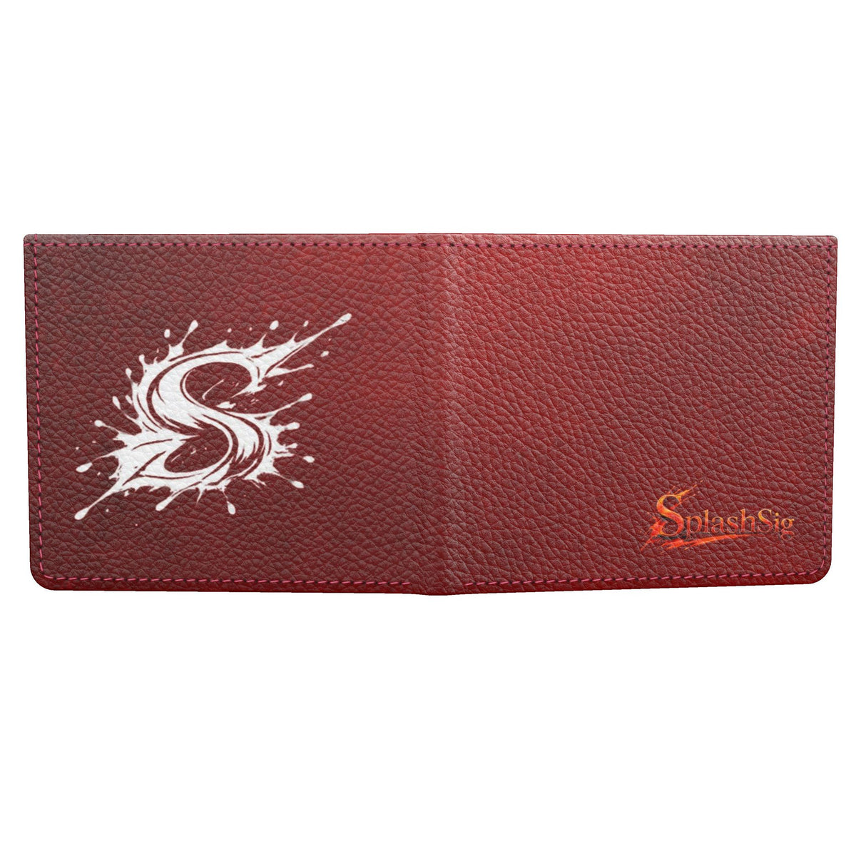 Splashsig Signature Burgundy Paint Splash Mens Wallet