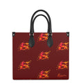 Splashsig Signature Deep Red Leather Shopper Bag