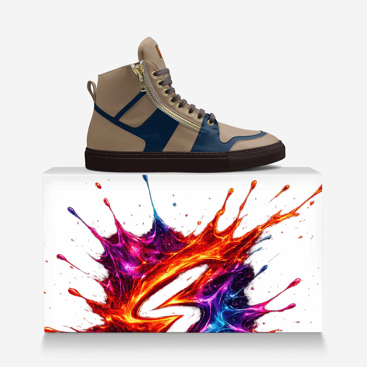 Splashsig high Quality Italian leather high-top shoes