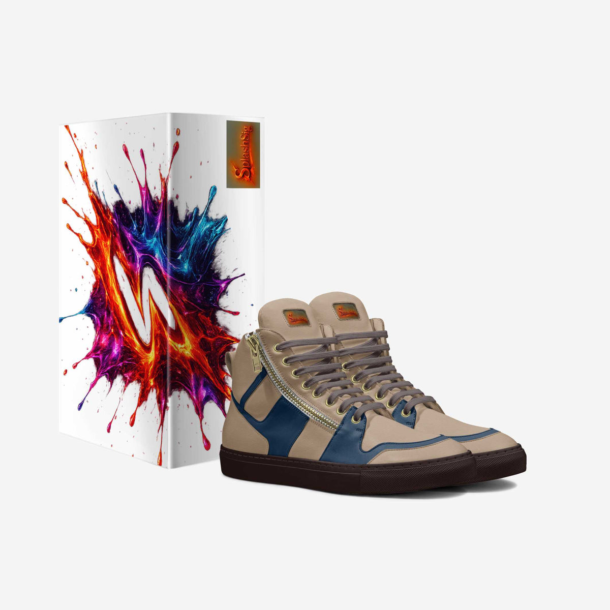 Splashsig high Quality Italian leather high-top shoes